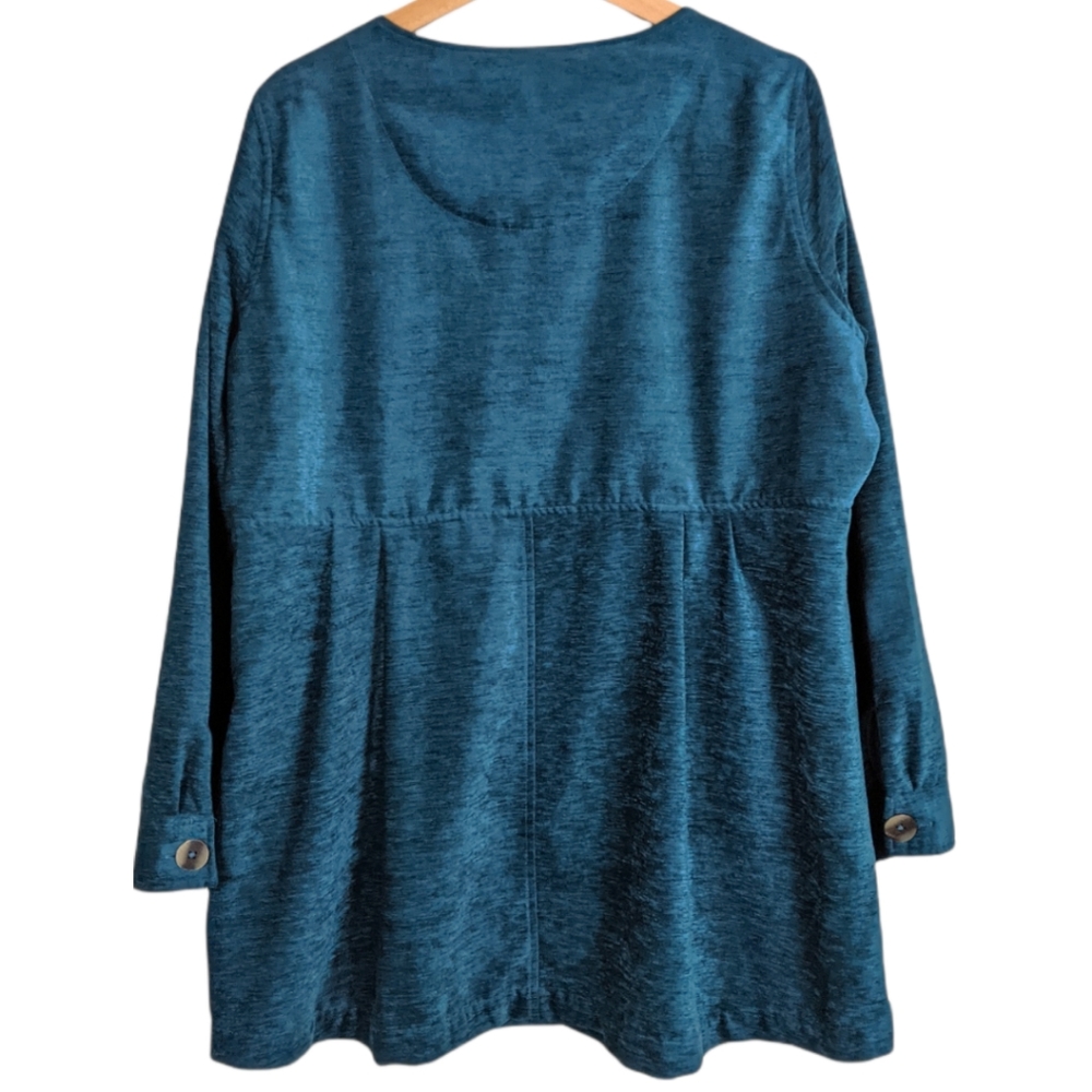 Soft Surroundings Teal Button-Down Women's Top - Picture 3 of 7